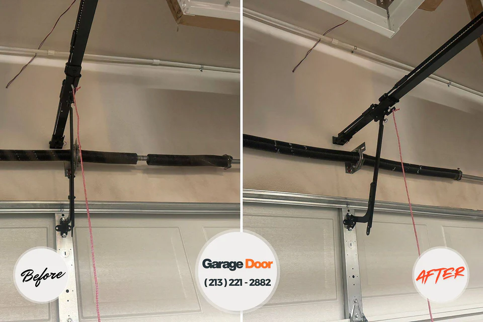 Before and after: garage door repair Lehi, UT